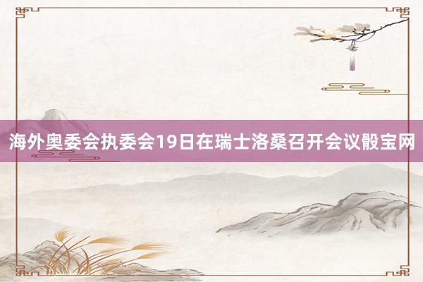 海外奧委會執委會19日在瑞士洛桑召開會議骰寶網