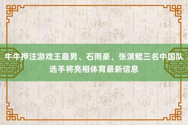 牛牛押注游戲王嘉男、石雨豪、張溟鯤三名中國隊選手將亮相體育最新信息