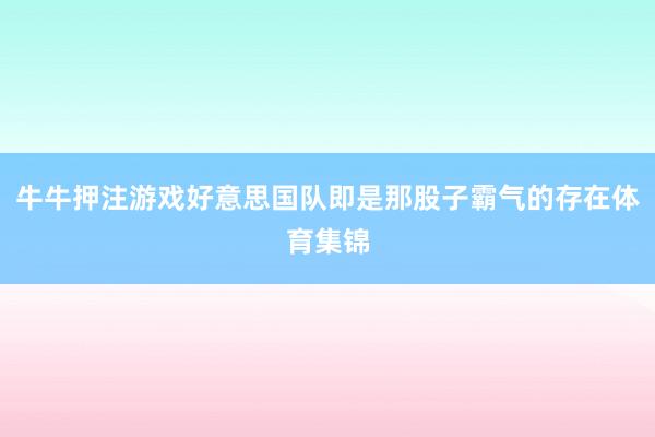 牛牛押注游戲好意思國隊即是那股子霸氣的存在體育集錦