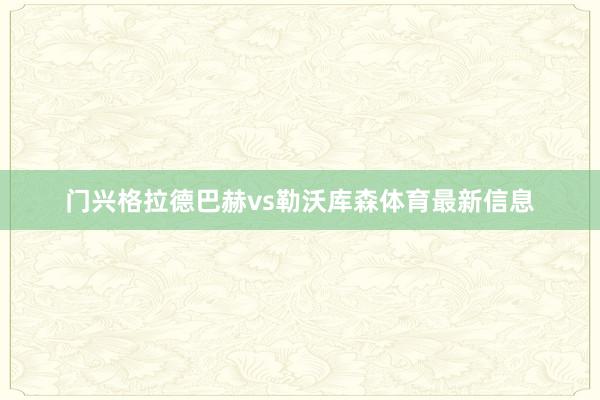 門興格拉德巴赫vs勒沃庫森體育最新信息