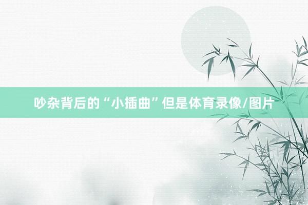 吵雜背后的“小插曲”但是體育錄像/圖片