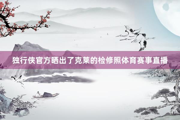 獨行俠官方曬出了克萊的檢修照體育賽事直播