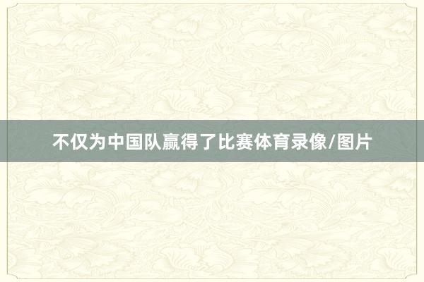 不僅為中國隊贏得了比賽體育錄像/圖片