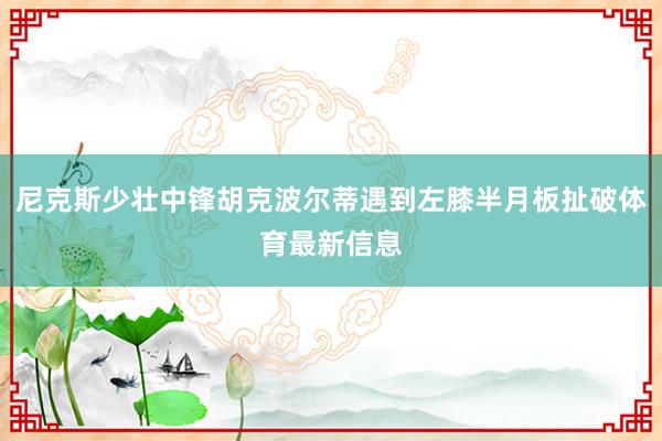 尼克斯少壯中鋒胡克波爾蒂遇到左膝半月板扯破體育最新信息